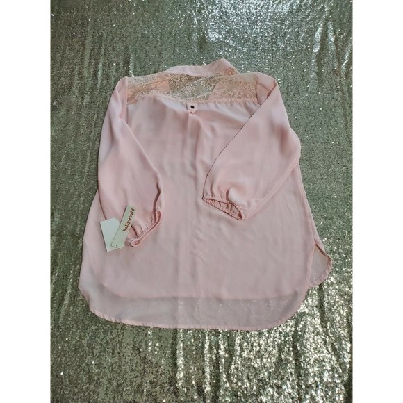 REWIND Long Sleeve Pink Blouse tunic back lace - Picture 6 of 12